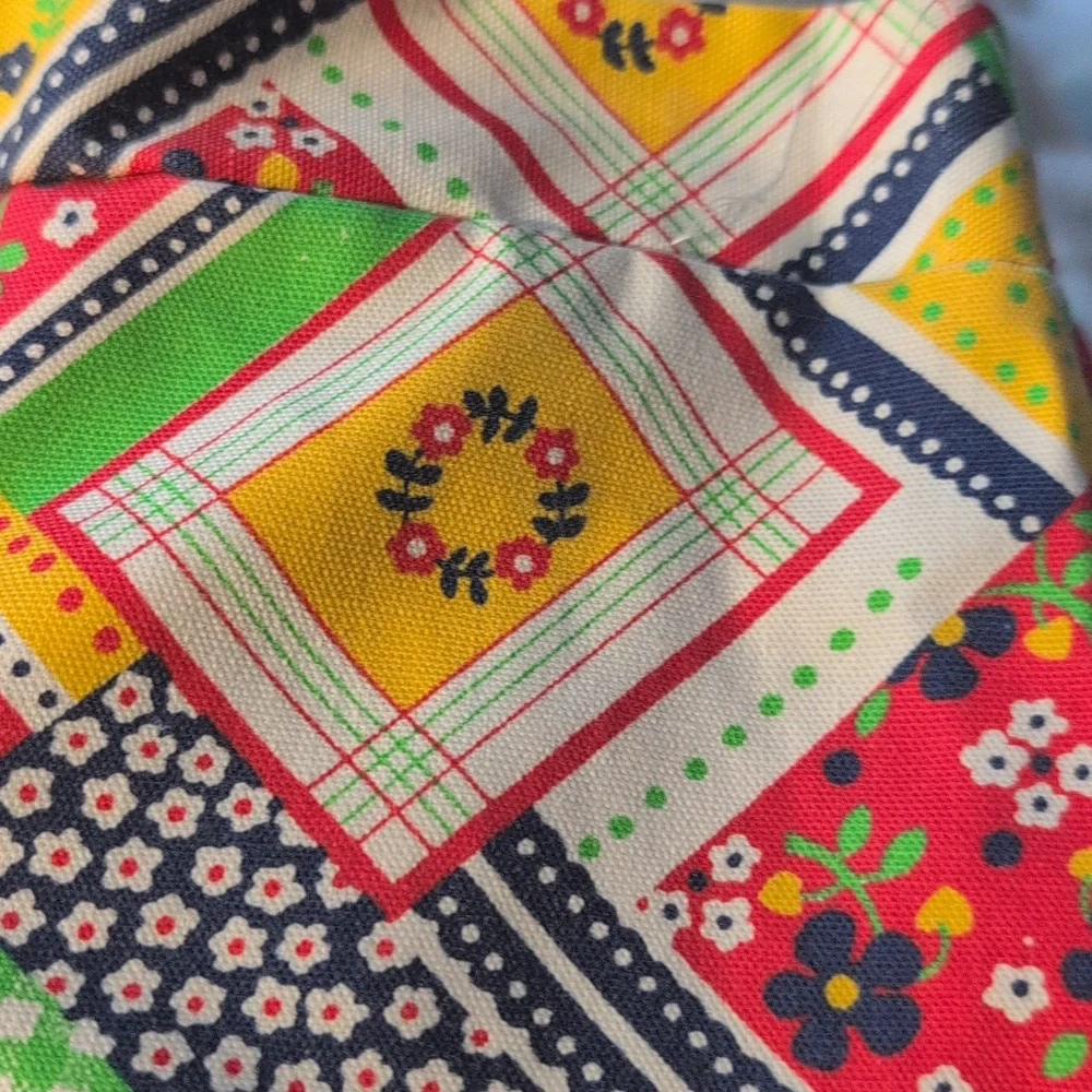 70s Sears Vintage Girls patchwork Floral Print Flare‎ Pants & Matching Set Rare